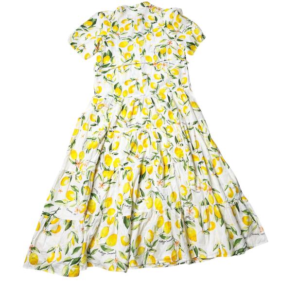 H&M NEW with tags Ankle Length Cotton Lemon Print Maxi Dress size Medium - Picture 5 of 12